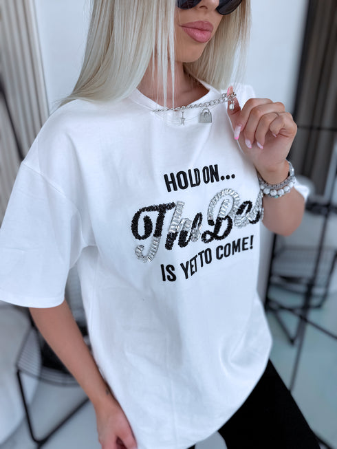 OVERSIZE T-krekls "THE BEST" - BALTS